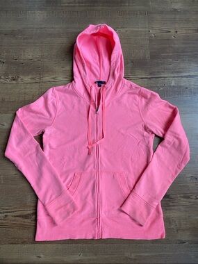 Gap Pink Zip Up Hoodie Sweatshirt Jacket Neon Pink Size Medium